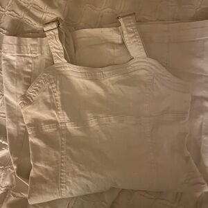 White jean dress with button style